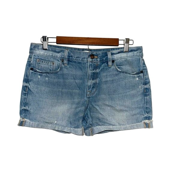 J.Crew Mid Rise Roll Tab Light Blue Jean Denim Casual Mom Shorts Size 28 - Picture 1 of 8